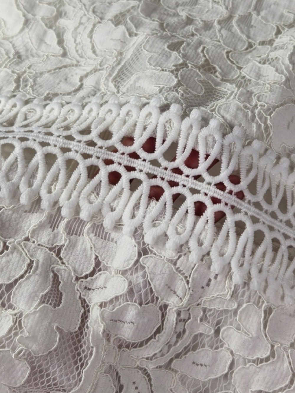 Fashion Nova White Lace Crochet Sheath Dress Small Bridal Shower Boho Mini Fairy - Picture 10 of 14